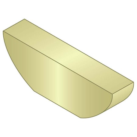 Huyett Woodruff Key, 3/16 x 3/4 in Key Size, 606 SAE Number, 5/16 in H, Carbon Steel Zinc Yellow WKC-009-ZY